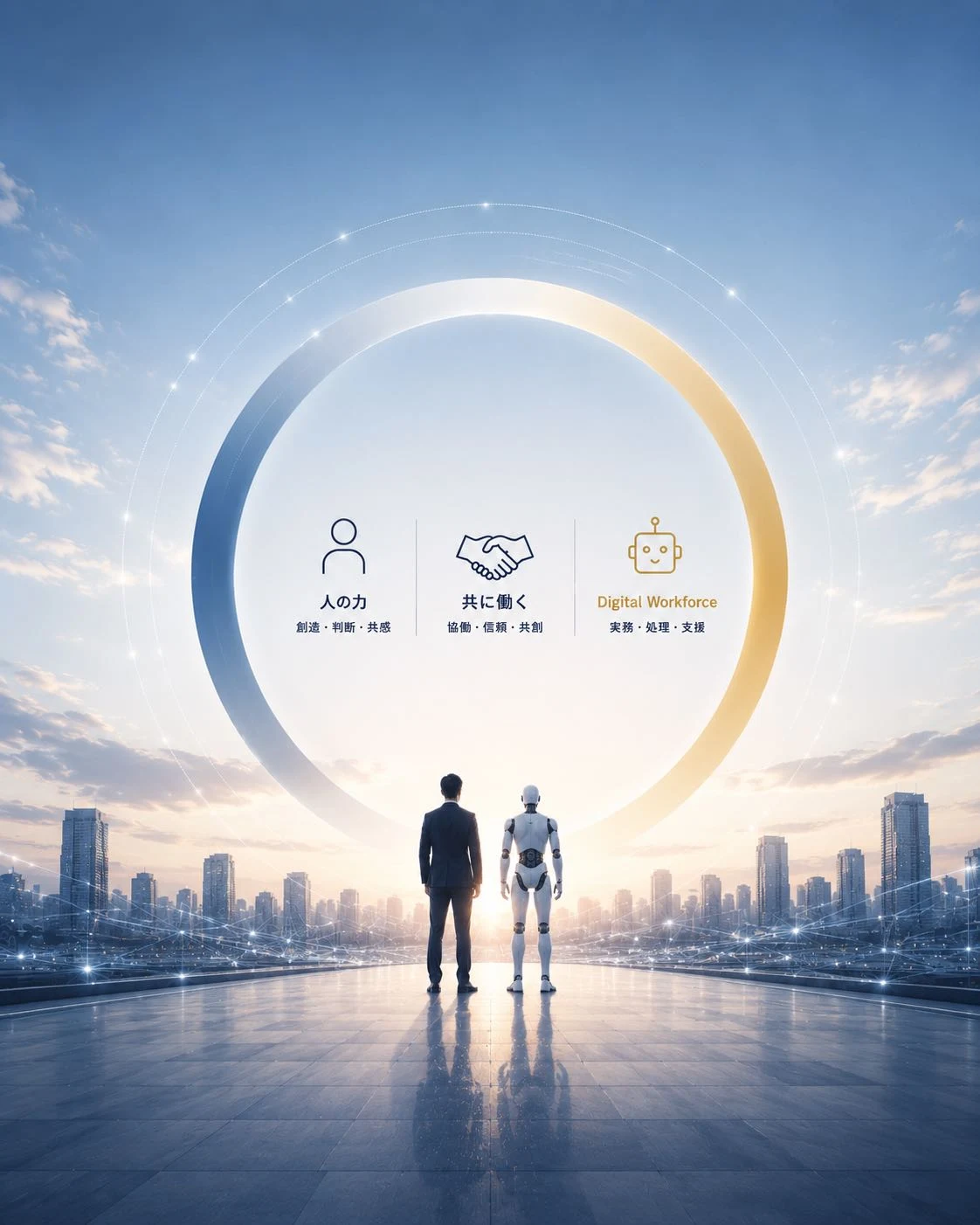 人とDigital Workforceが並び立つ社会 — 人の力・共に働く・Digital Workforce